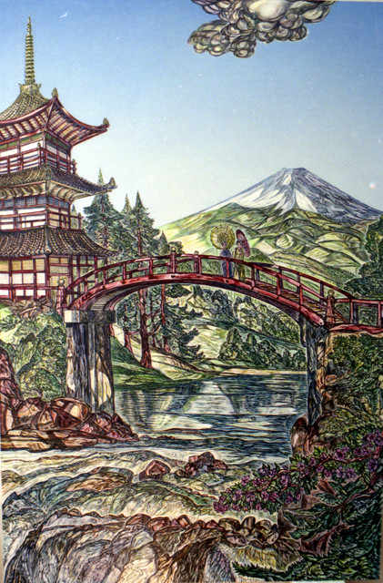 Japan Landscape Painting
 Landscape A Japanese Theme Acrylic Painting By Austen