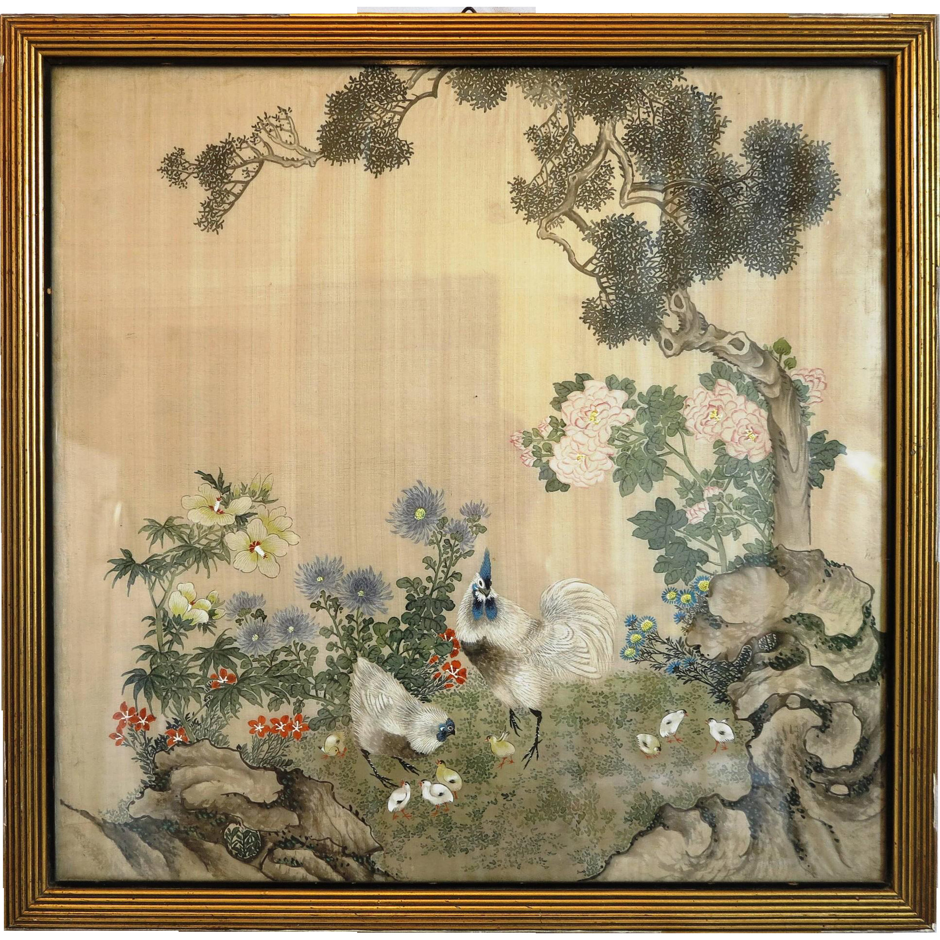 Japan Landscape Painting
 Japanese landscape silk painting ca 1920 from chateau on