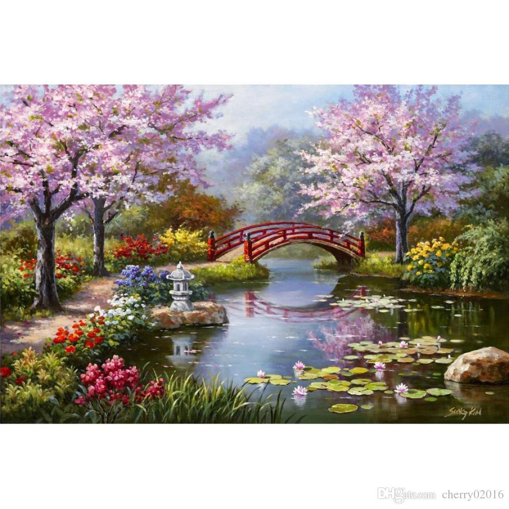 Japan Landscape Paintings
 2019 Modern Landscapes Art Japanese Garden In Bloom By