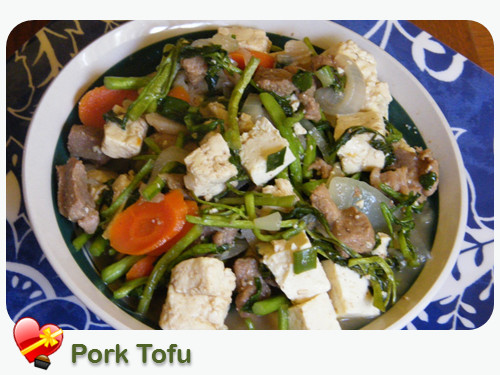Japanese Pork Tofu Recipes
 Pork Tofu with Watercress Recipe