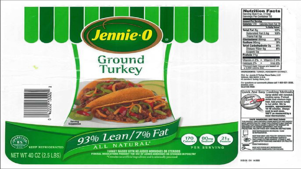 Jennie O Ground Turkey Recall 2020
 164K pounds of Jennie O ground turkey recalled for