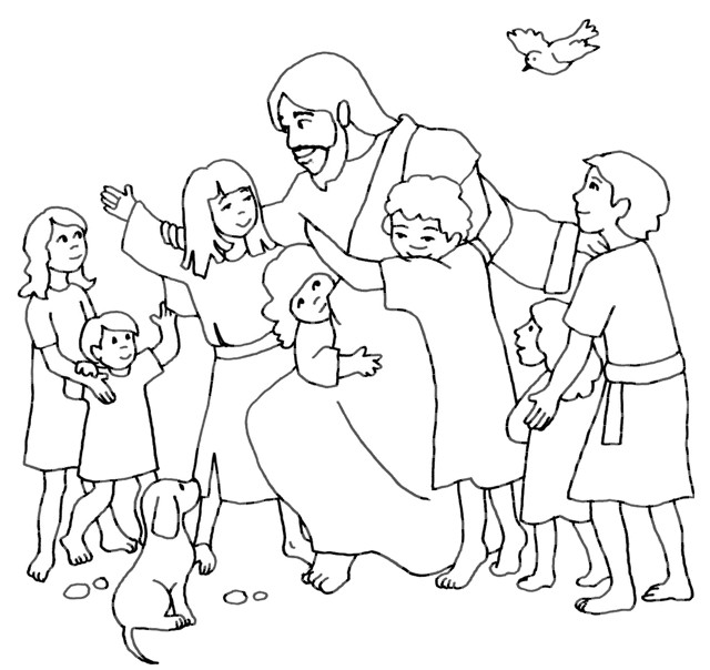 Jesus And The Children Coloring Page
 Jesus Loves The Little Children Coloring Pages Coloring Home