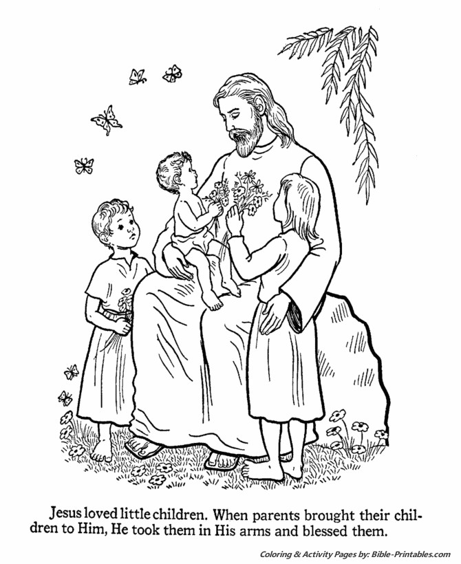 Jesus And The Children Coloring Page
 Jesus Teaches Coloring Pages Jesus Loves the Children
