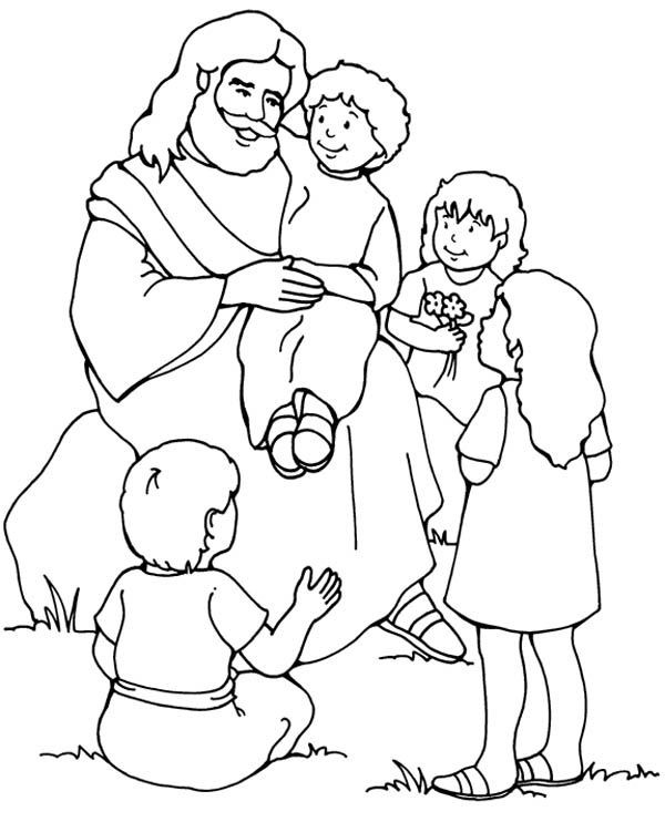 Jesus And The Children Coloring Page
 1153 best Jesus Loves the Little Children images on