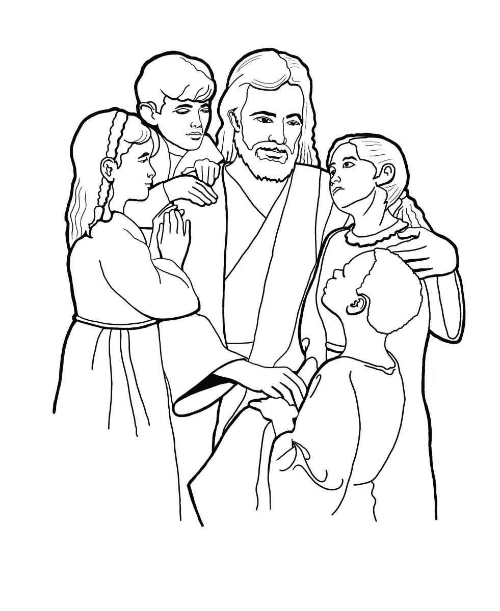 Jesus And The Children Coloring Page
 Our Deseret Homeschool Gospel Basics 38 Week Lesson Plan