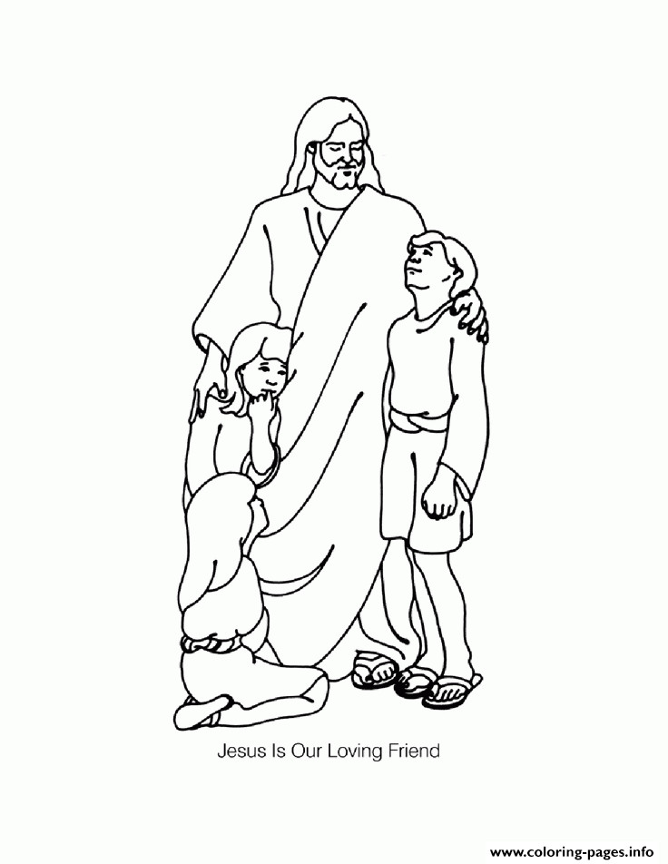 Jesus Coloring Pages For Kids Printable
 Jesus With Childrens Coloring Pages Printable