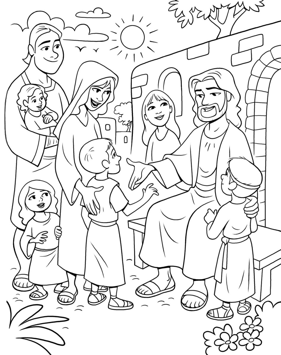 Jesus Coloring Pages For Kids Printable
 Christ Meeting the Children