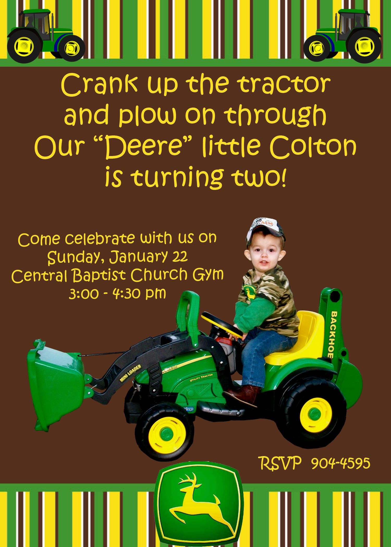 John Deere Birthday Party Invitations
 Pin on Things I ve Made