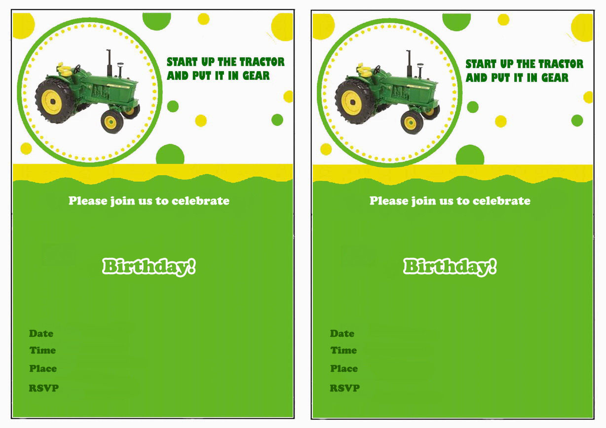 John Deere Birthday Party Invitations
 John Deere Birthday Invitations