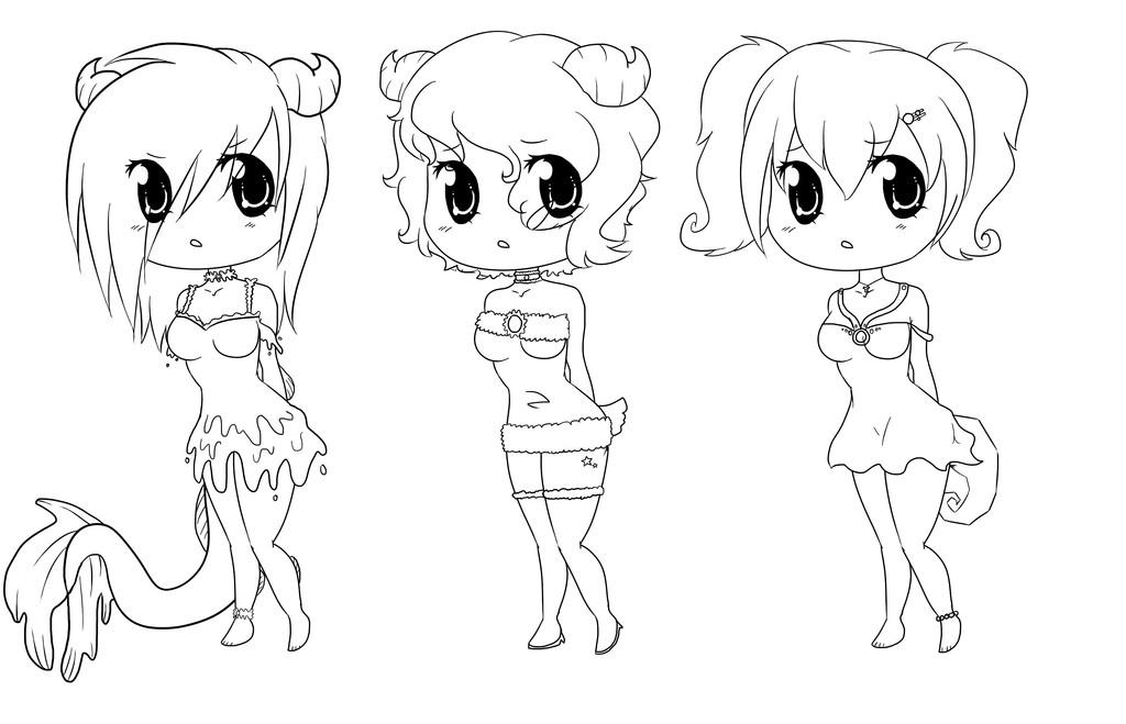 Kawaii Girls Coloring Pages
 Chibi girl adopts by Yumi Kitten on DeviantArt