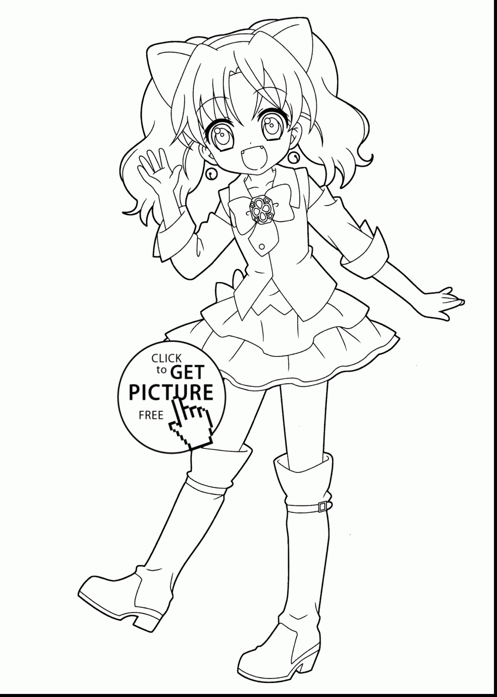 Kawaii Girls Coloring Pages
 Chibi Anime Girl Drawing at GetDrawings