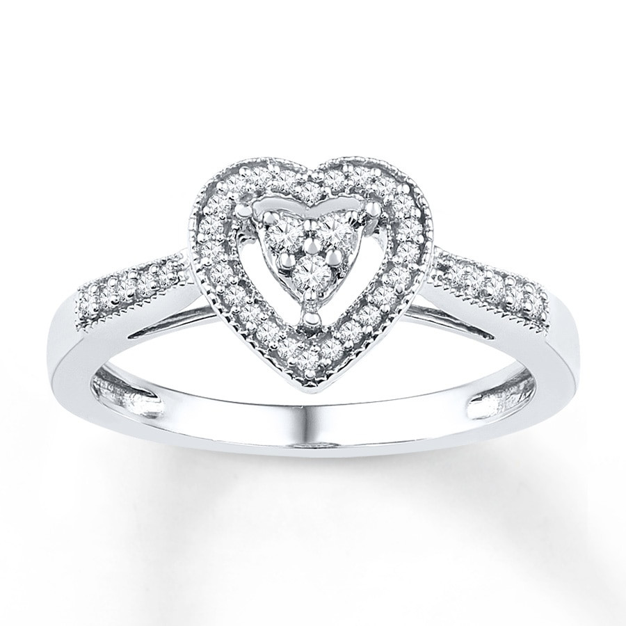 Kay Diamond Rings
 Heart Promise Ring 1 5 ct tw Diamonds Sterling Silver