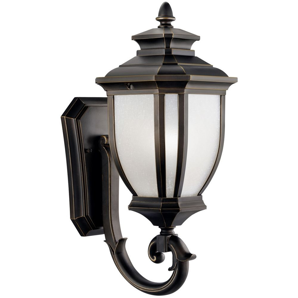 Kichler Outdoor Landscape Lighting
 Kichler Outdoor Wall Light with White Glass in Rubbed