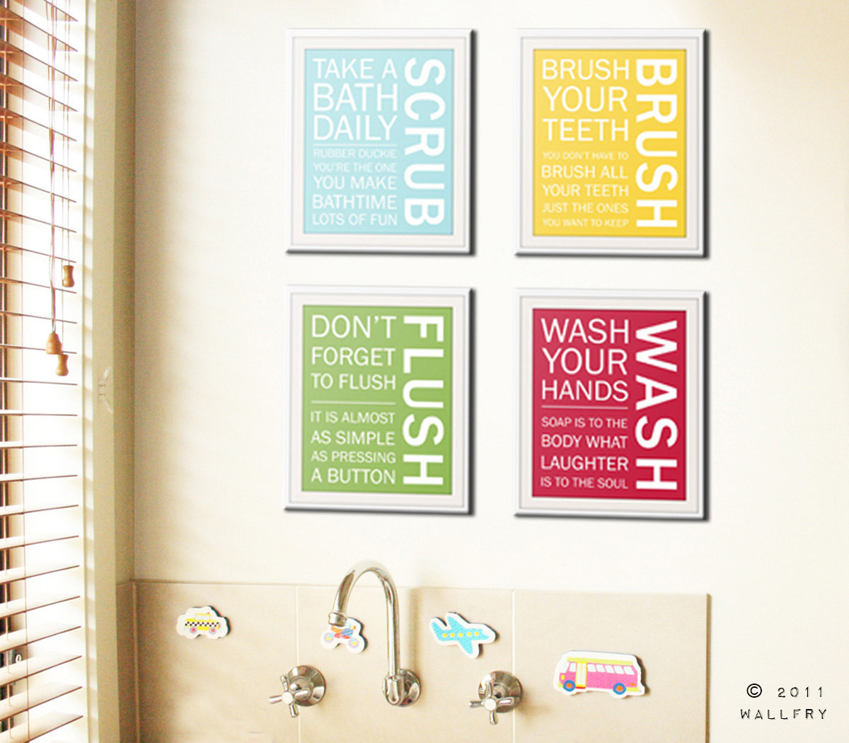 Kid Bathroom Wall Art
 Bathroom art prints Bathroom Rules Kids bathroom wall