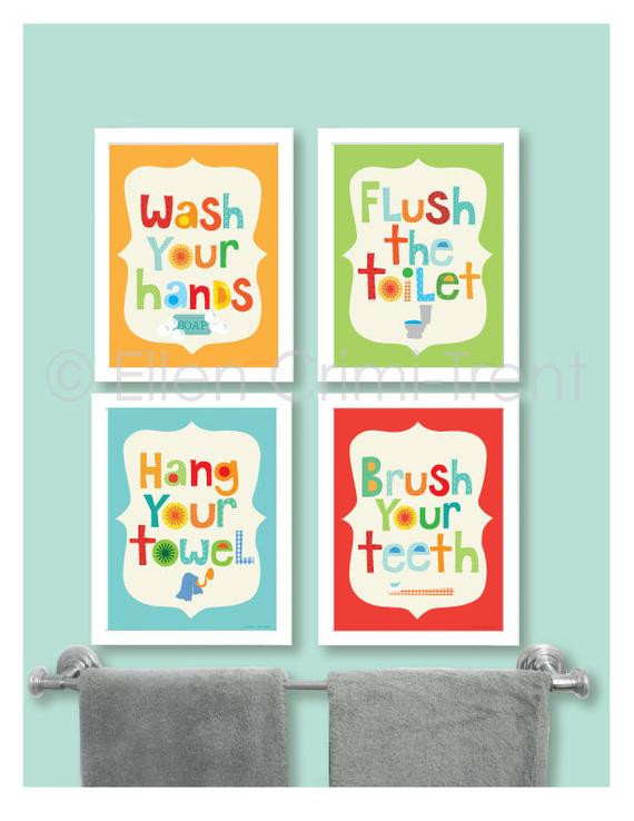 Kid Bathroom Wall Art
 Kids Bathroom Decor Kids bathroom Wall art bathroom