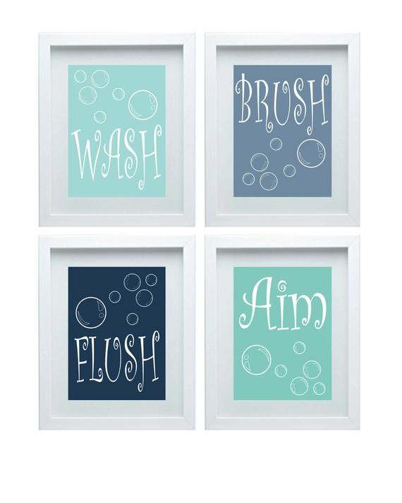 Kid Bathroom Wall Art
 Kids Bathroom Rules Boys Bathroom Art Boys Bathroom Decor Wall