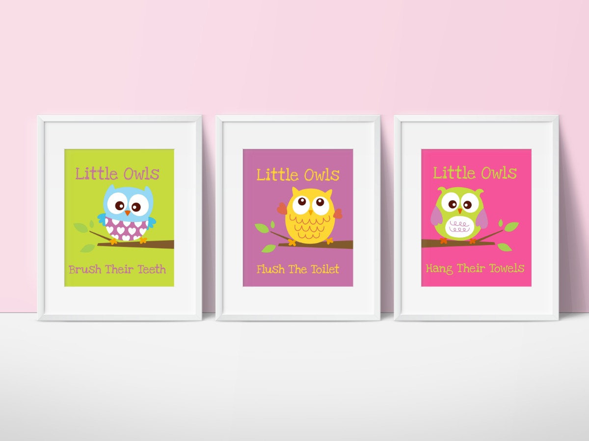 Kid Bathroom Wall Art
 Owl Bathroom Decor Kids Bathroom Decor Bathroom Wall Art