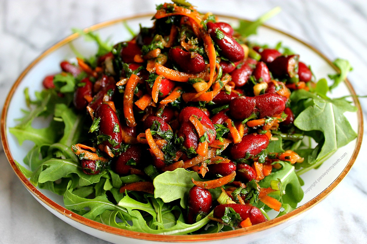 Kidney Bean Recipes Vegetarian
 Kidney Bean Arugula Salad with Carrots Walnuts Parsley & Feta