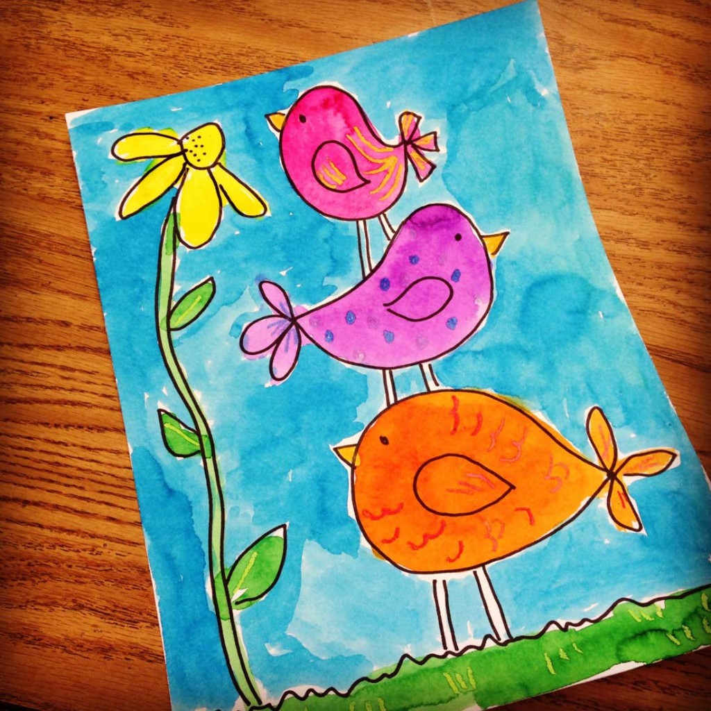 Kids Art Ideas
 Little Bir s Watercolor Painting Art Projects for Kids