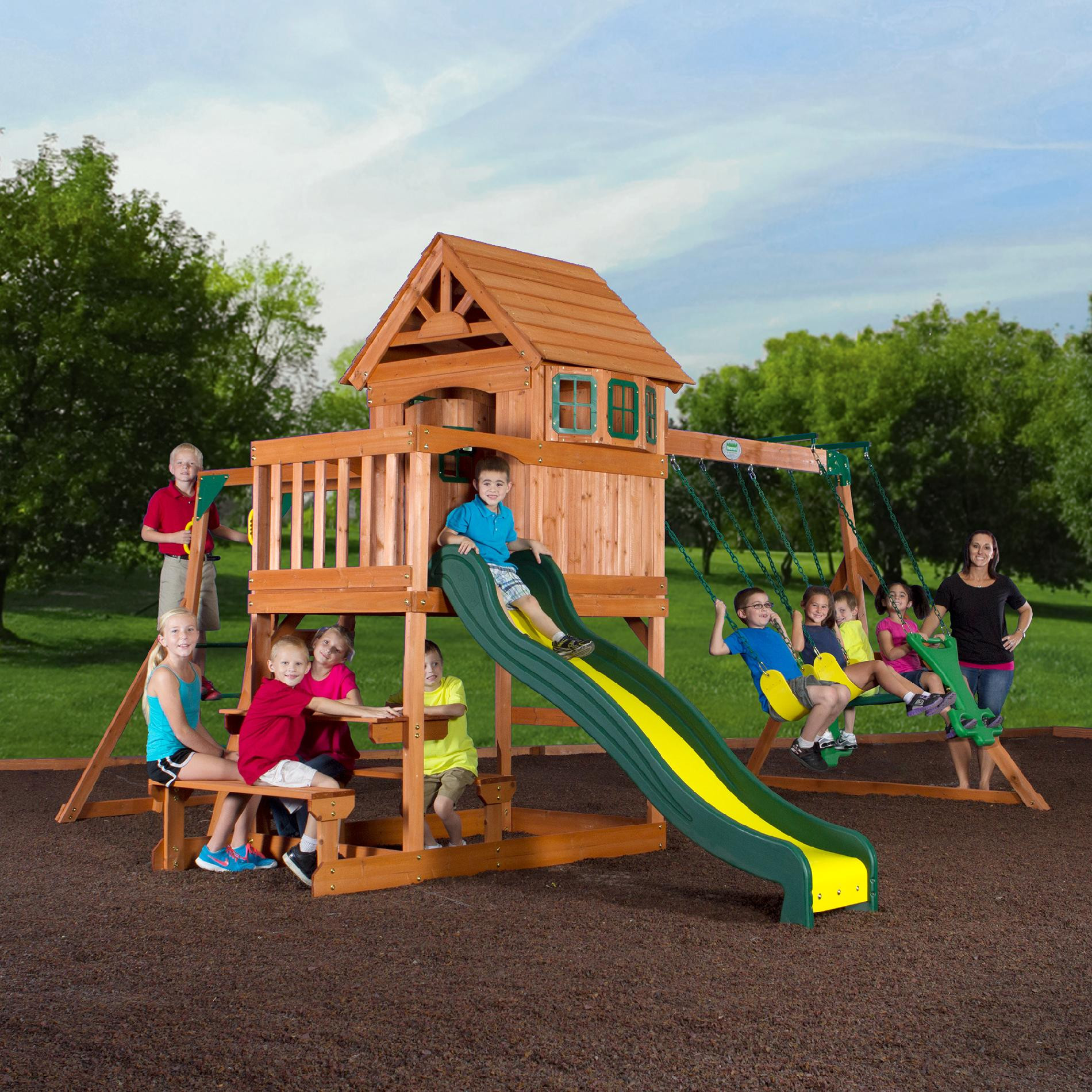 Kids Backyard Play Set
 Backyard Discovery Springboro Wood Swing Set Toys