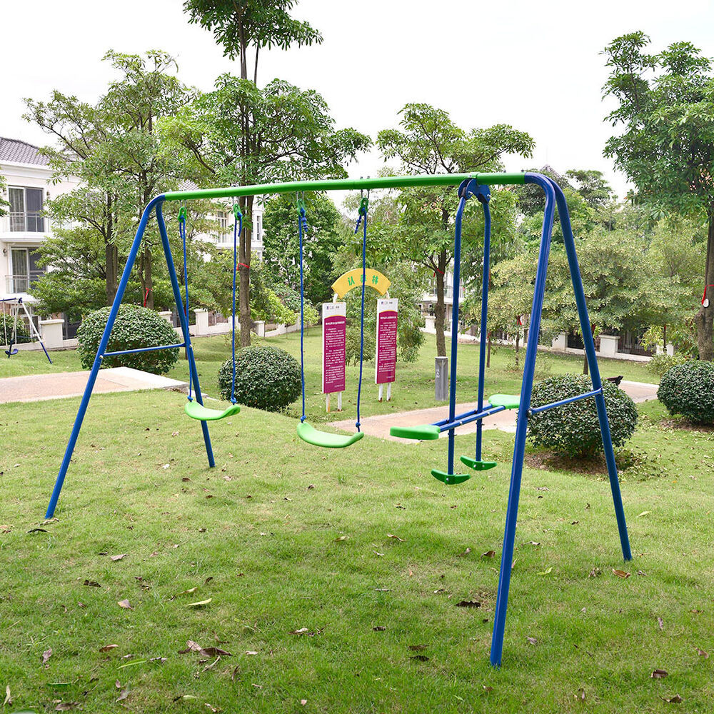 Kids Backyard Play Set
 Playground Metal Swing Set Swingset Play Outdoor Children