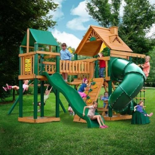 Kids Backyard Slide
 Outdoor Wooden Swing Set Back Yard PlayGround Playset