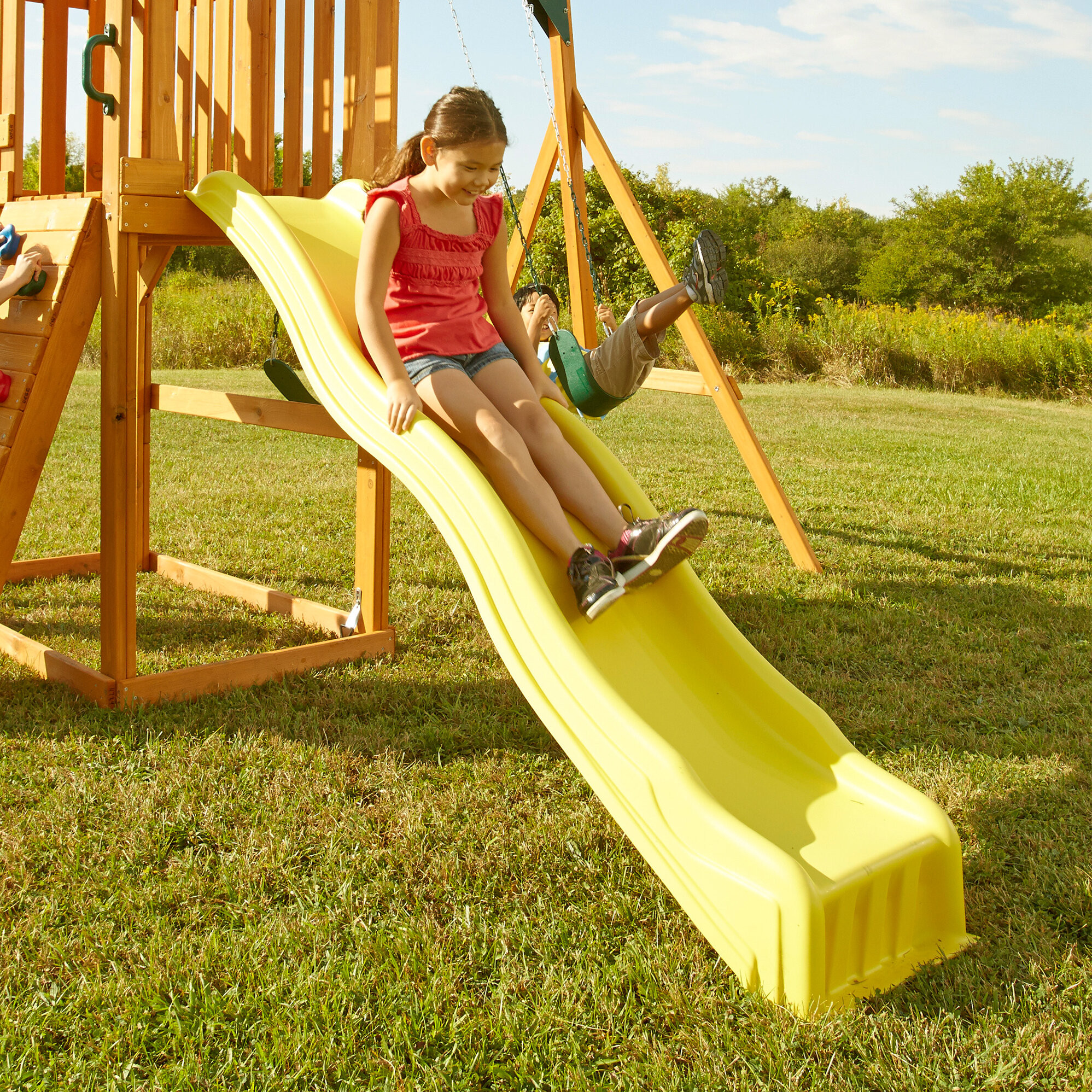 Kids Backyard Slide
 Replacement Slide Playset Kids Wave Playground Child Park