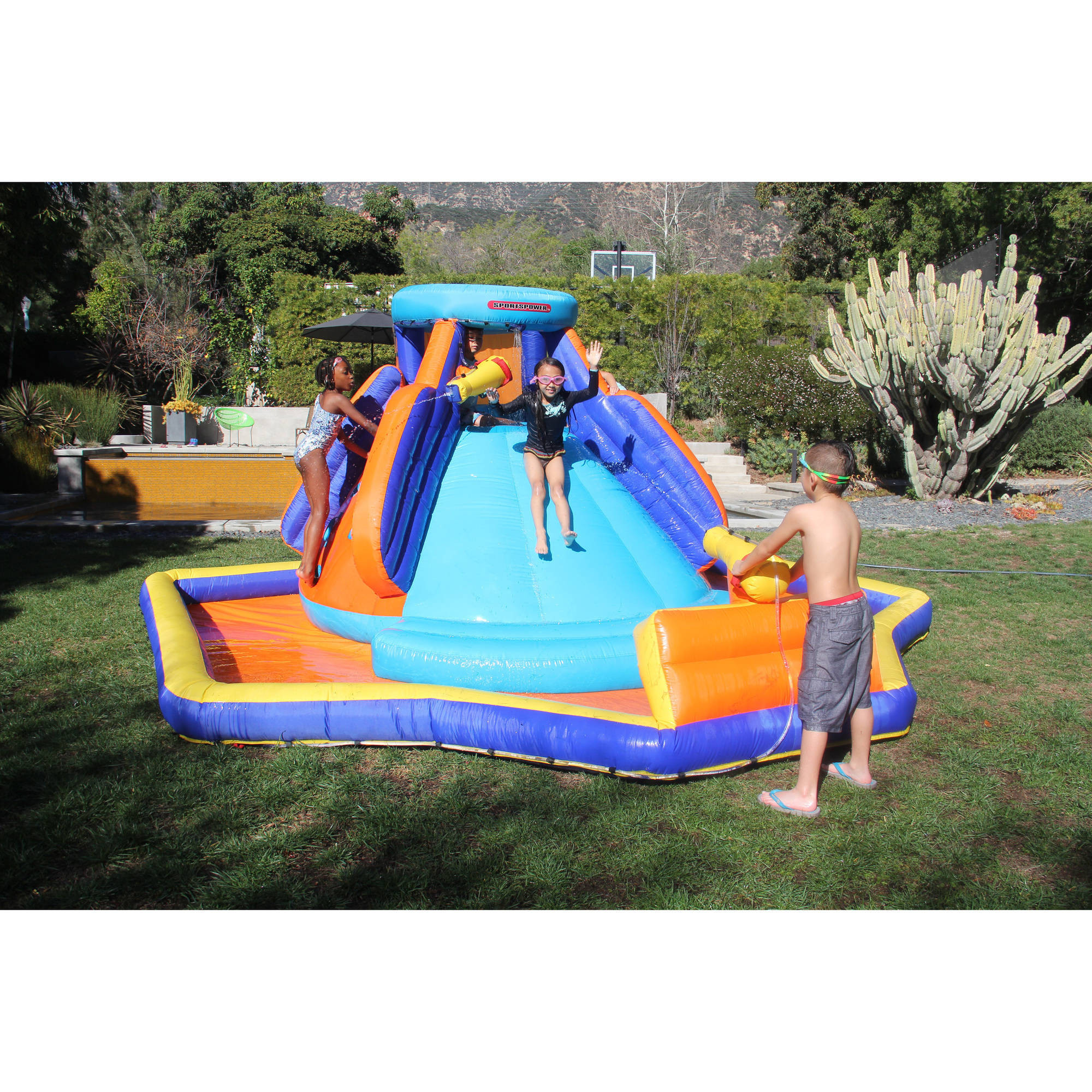 Kids Backyard Slide
 Inflatable Sportspower Battle Ridge Water Slide Outdoor