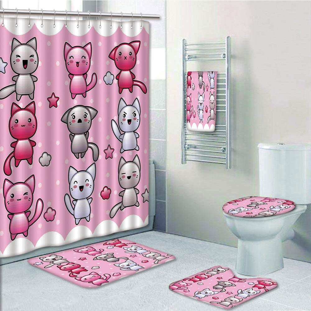 Kids Bathroom Sets Walmart
 PRTAU Anime For Kids Cute Kitty Doodles with Emotions