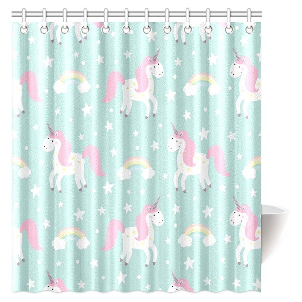 Kids Bathroom Sets Walmart
 MYPOP Girls and Kids Shower Curtain Set Unicorn With