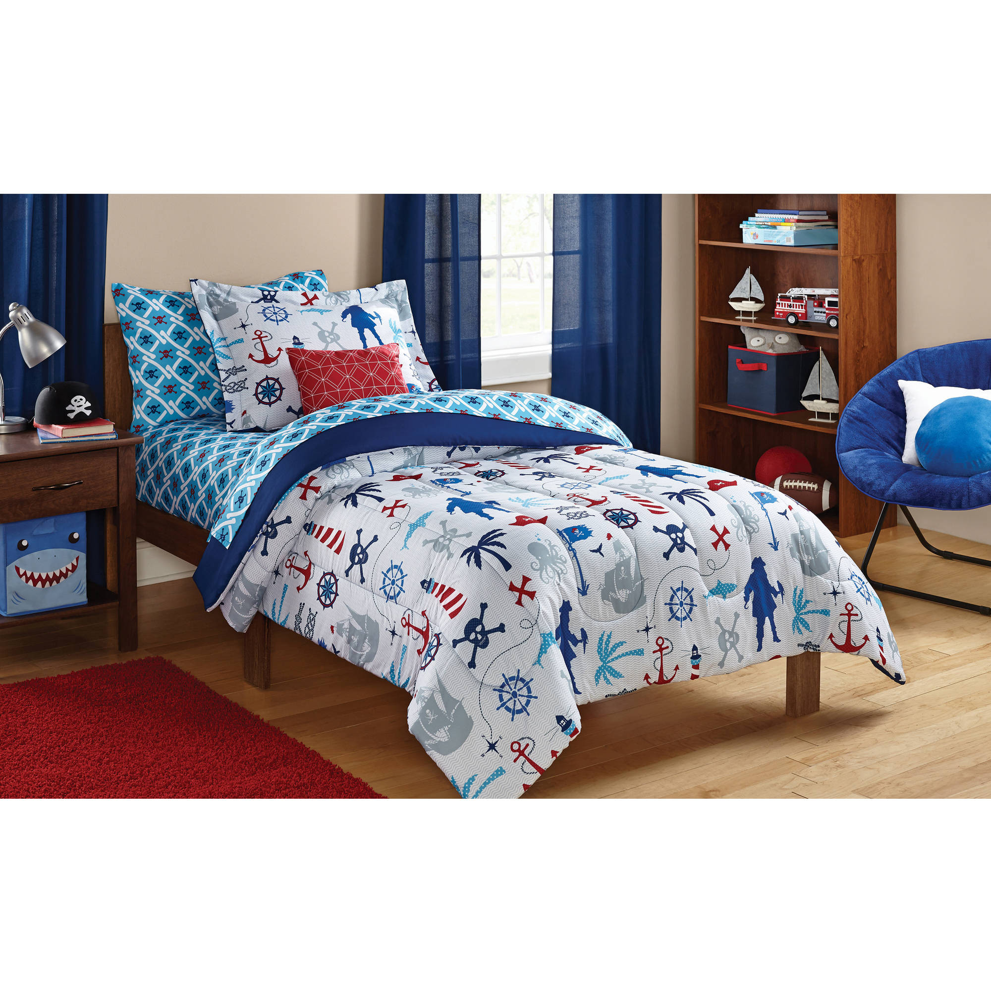 Kids Bedroom Sets Walmart
 Mainstays Kids Woodland Bed in a Bag Bedding Set Walmart