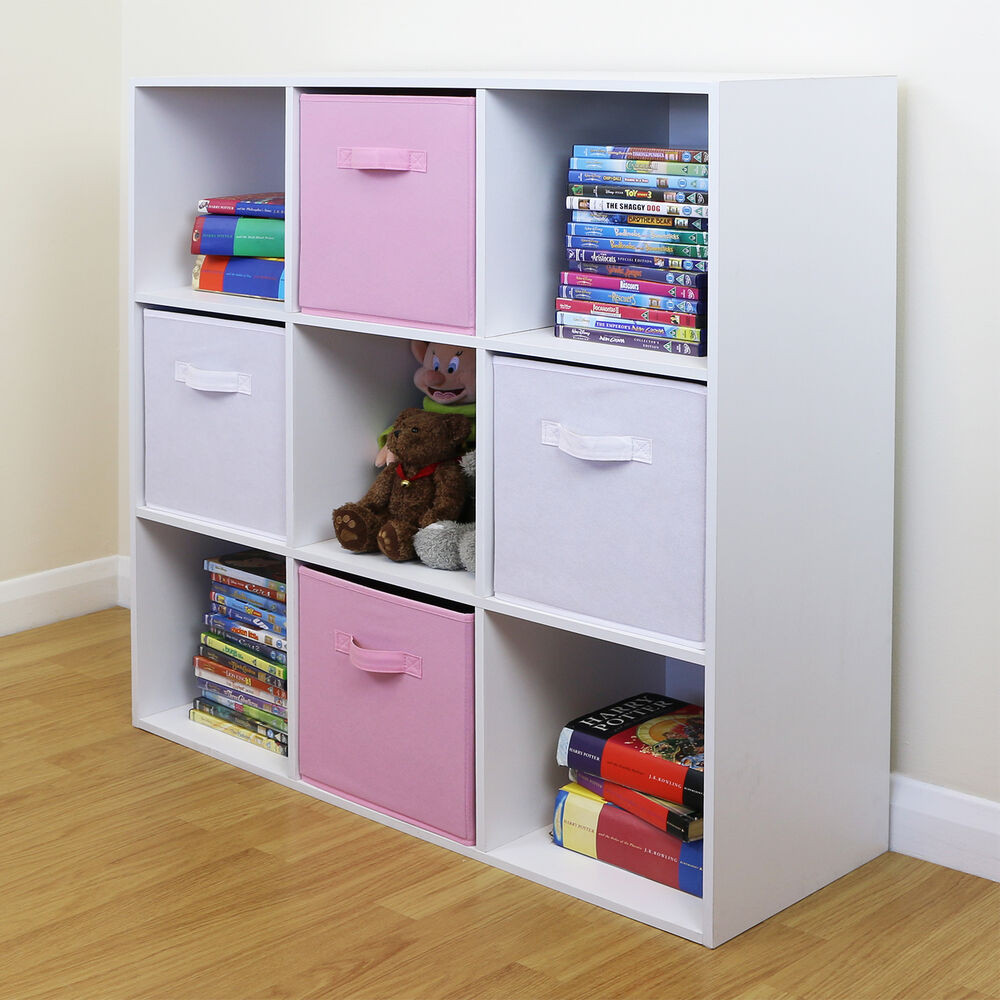 Kids Bedroom Storage
 9 Cube Kids Pink & White Toy Games Storage Unit Girls Boys