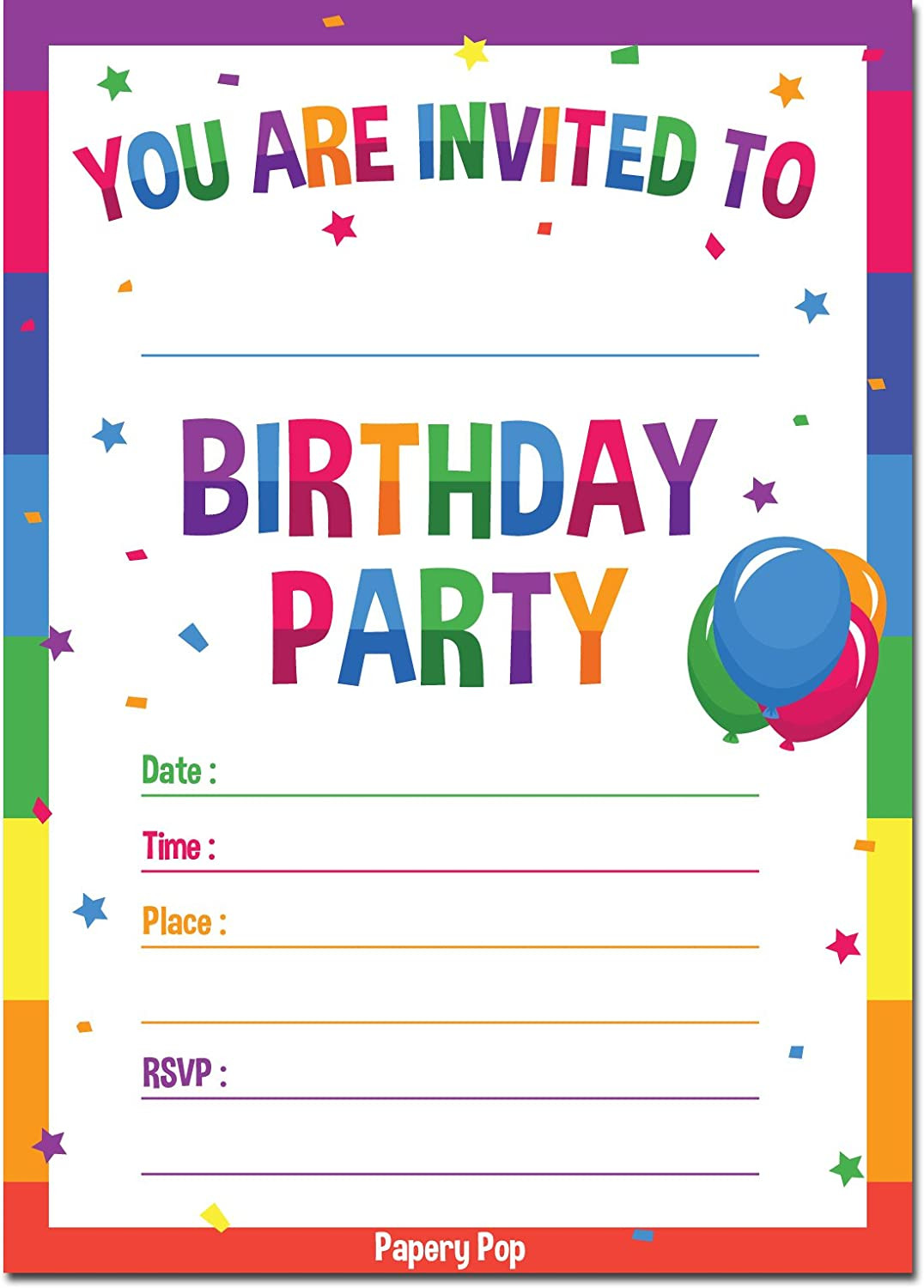 Kids Birthday Invitations
 30 Birthday Invitations with Envelopes 30 Pack Kids