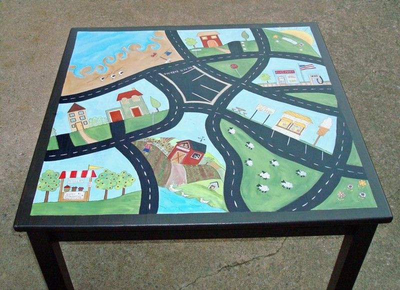 Kids Car Table
 Hand Painted Childs Car Table Design Your Own by