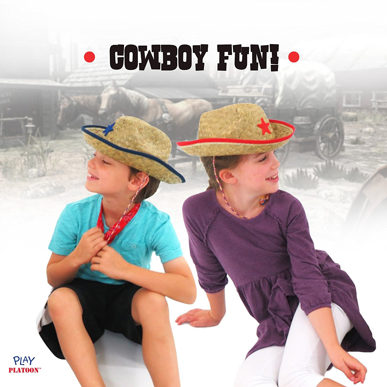 Kids Cowboy Hats Party
 Dozen Straw Cowboy Hats for Kids – Makes Great Birthday