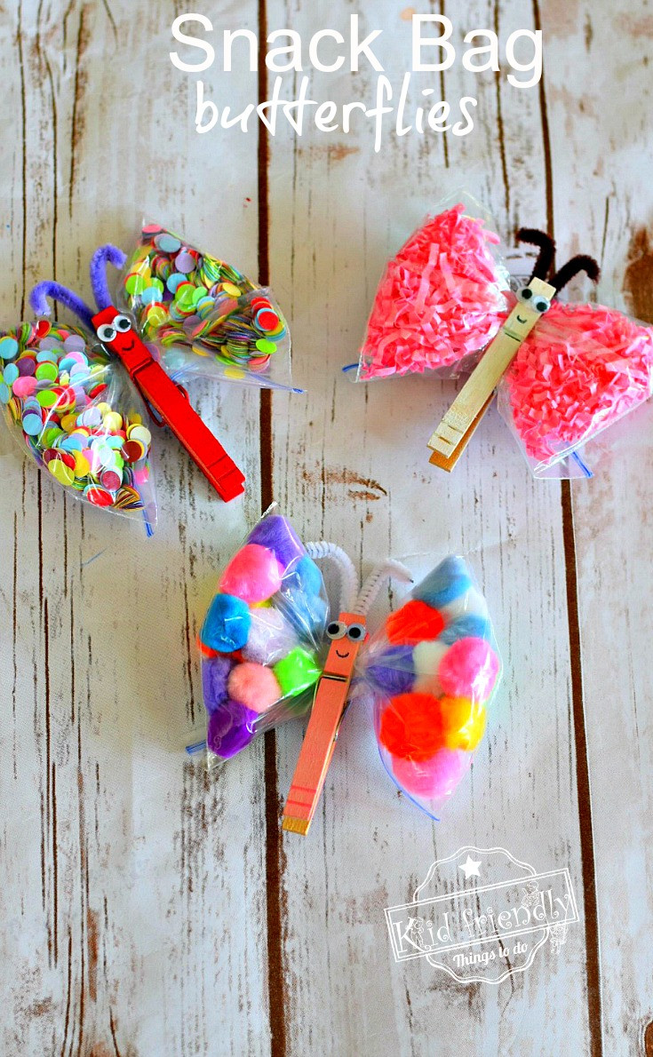 Kids Craft
 An Easy Butterfly Craft for Kids to Make Using Snack Bags