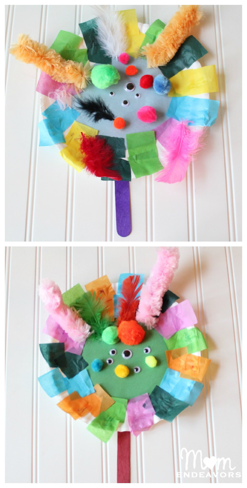 Kids Craft
 Paper Plate Monster Puppets Preschool Learning Craft