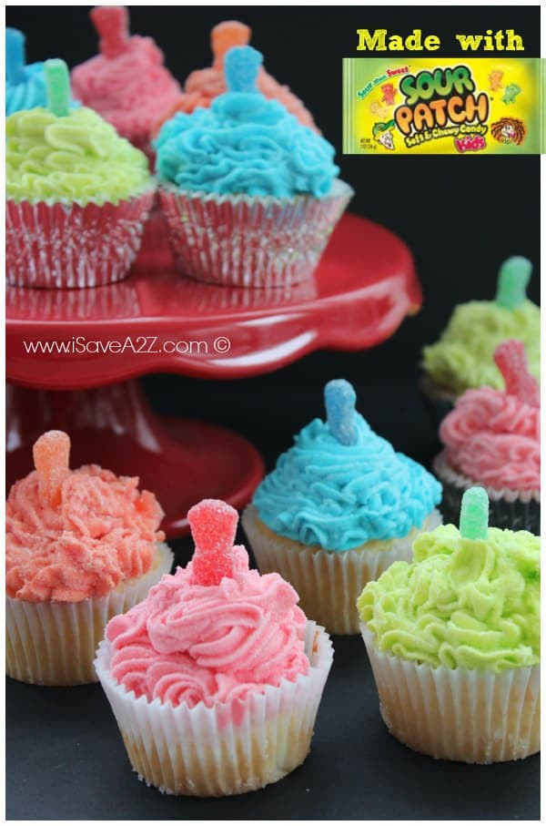 Kids Cupcake Recipes
 Sour Patch Kids Cupcakes Recipe iSaveA2Z