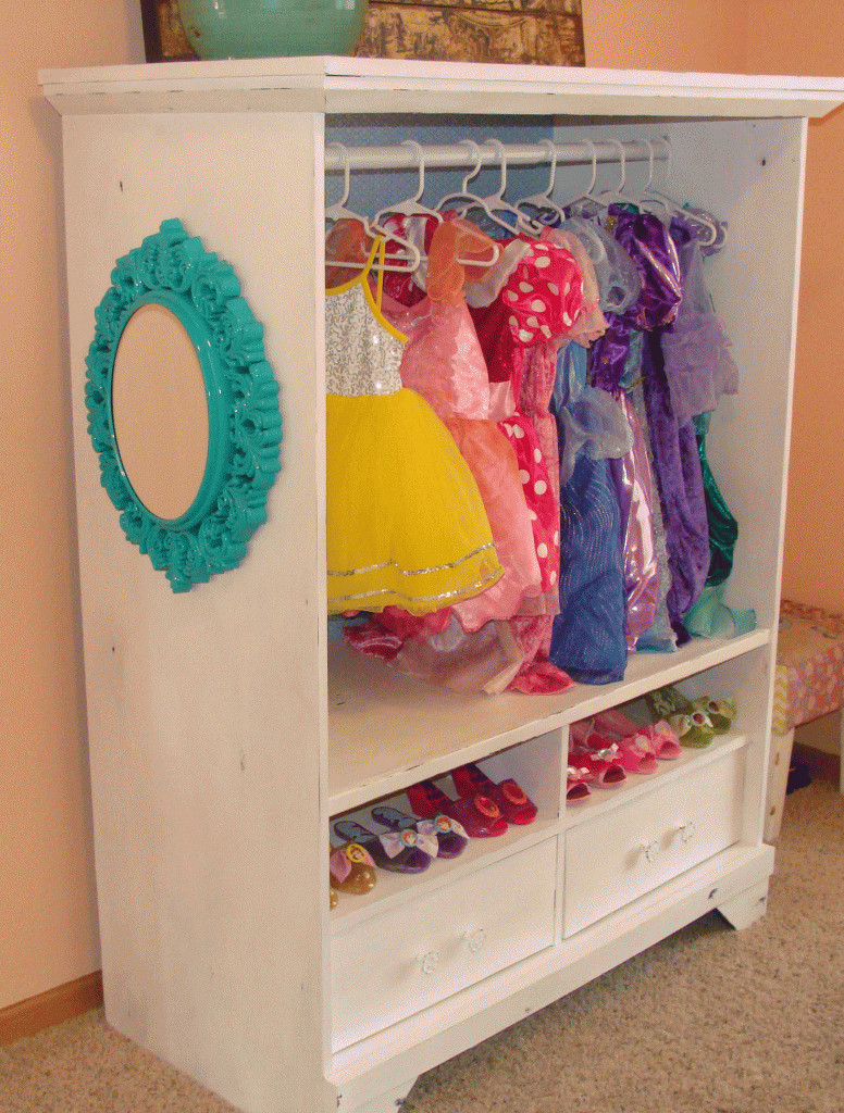 Kids Dressing Up Storage
 Dress up cabinet from an entertainment center