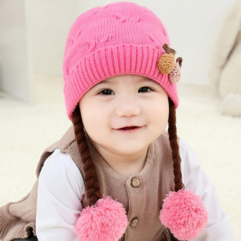 Kids Fashion Hats
 Baby Winter Hat For Girls Ball Hat Kids Warm Knitted Hat