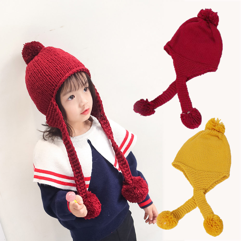 Kids Fashion Hats
 Baby Winter Hat Boys Girls Ball Hat Kids Warm Knitted Hat