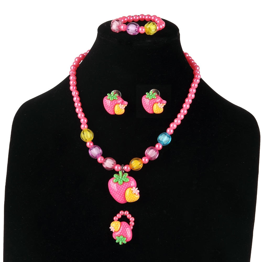 Kids Fashion Jewelry
 New Fashion Children Pretty Strawberry Jewelry Sets