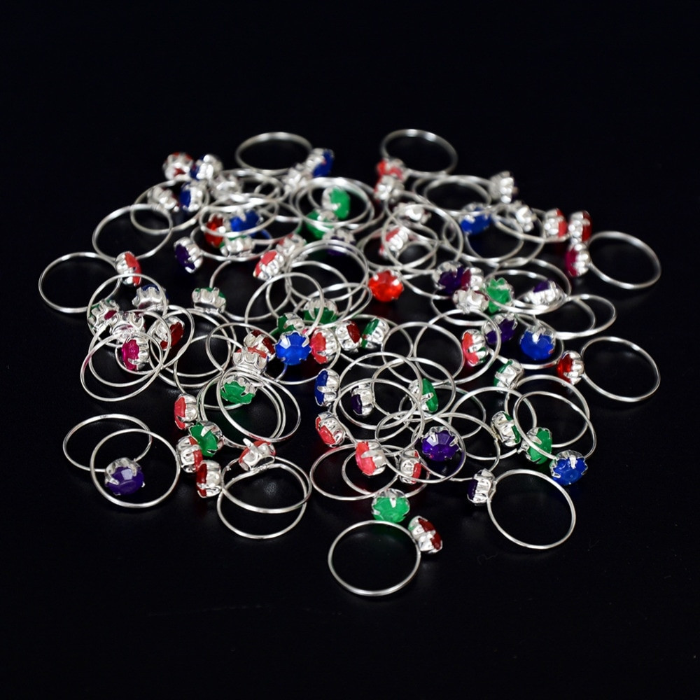 Kids Fashion Jewelry
 10pcs Bulks Mixed Lots Colorful Crystal Children Rings