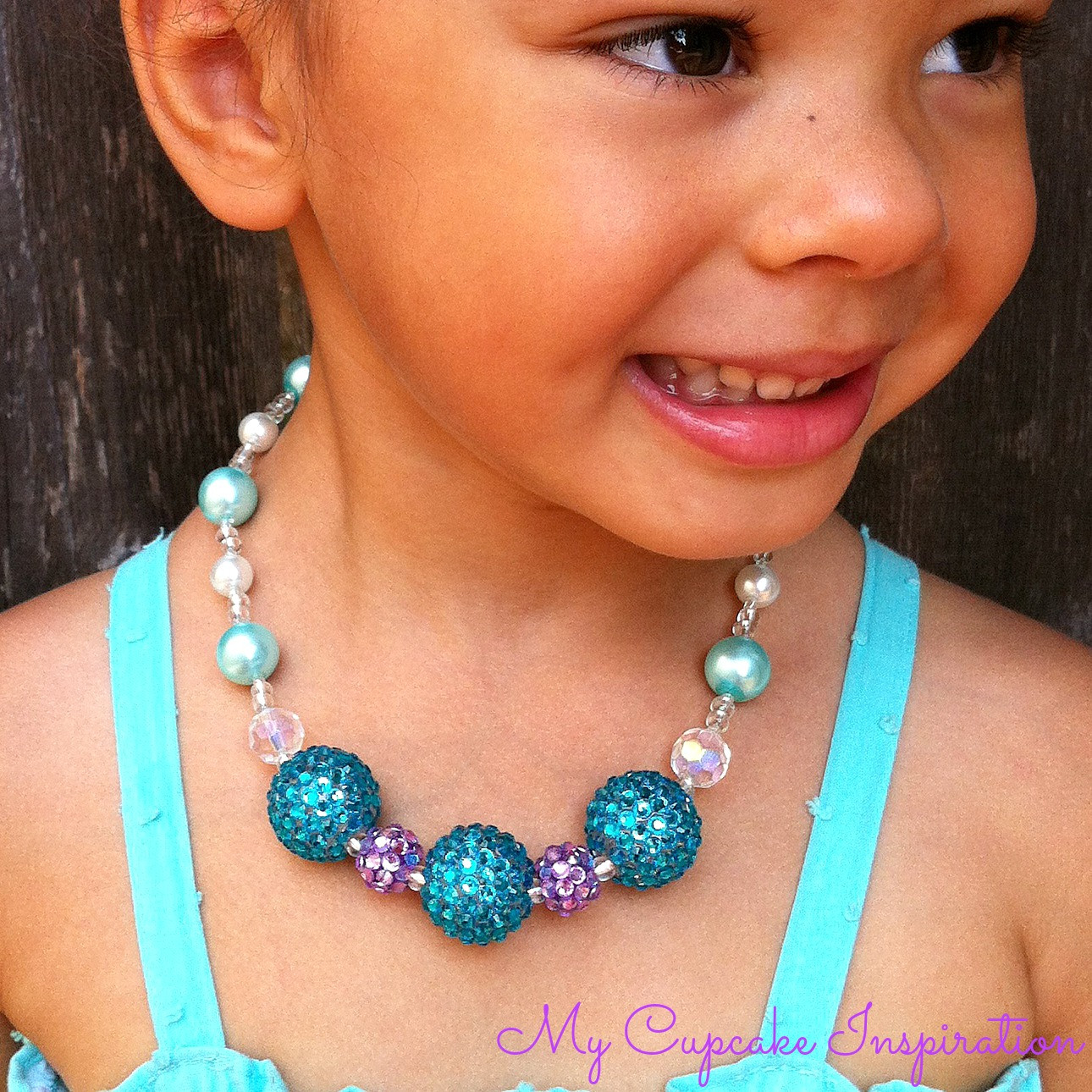 Kids Fashion Jewelry
 Mermaid Costume or Frozen Costume Necklace Aqua Blue