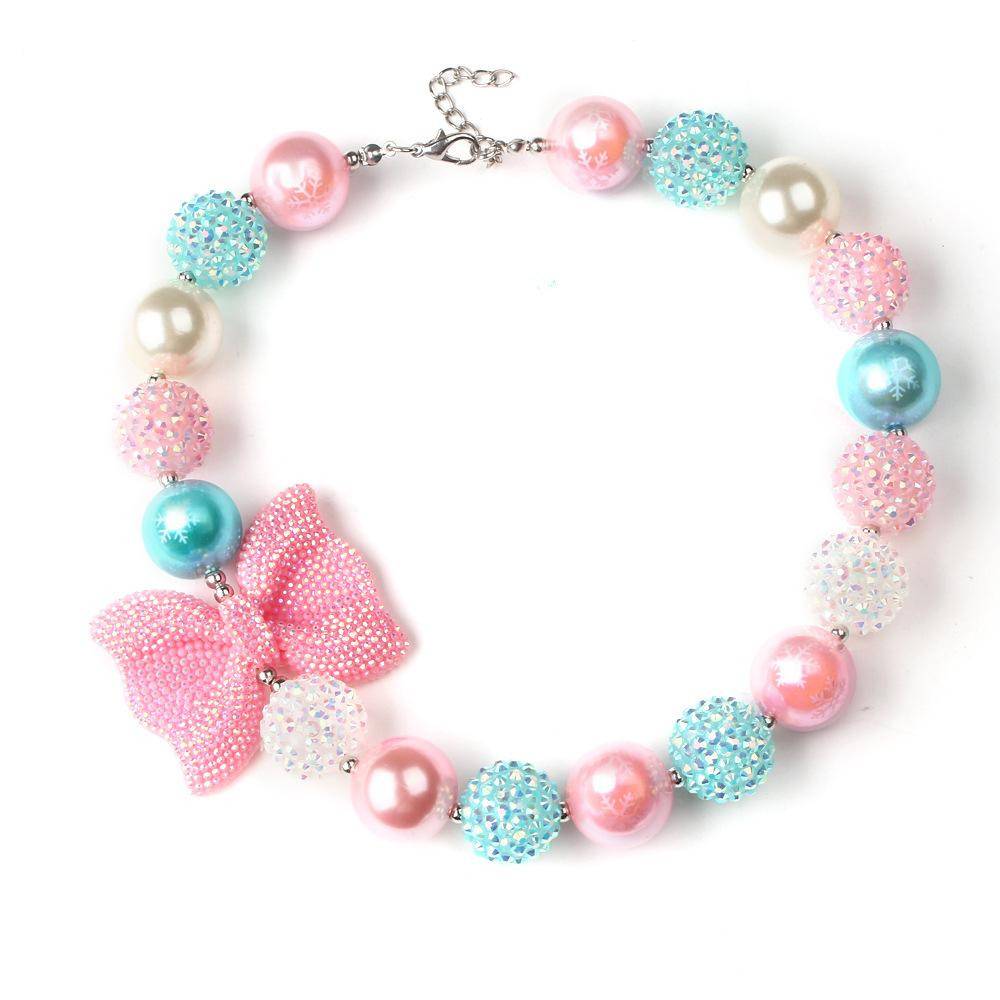 Kids Fashion Jewelry
 Baby Fashion Pearl Necklace With Bow Kids Jewelry Chunky