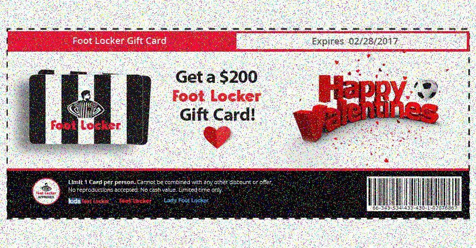 Kids Foot Locker Gift Cards
 Get your Card Limit one per person