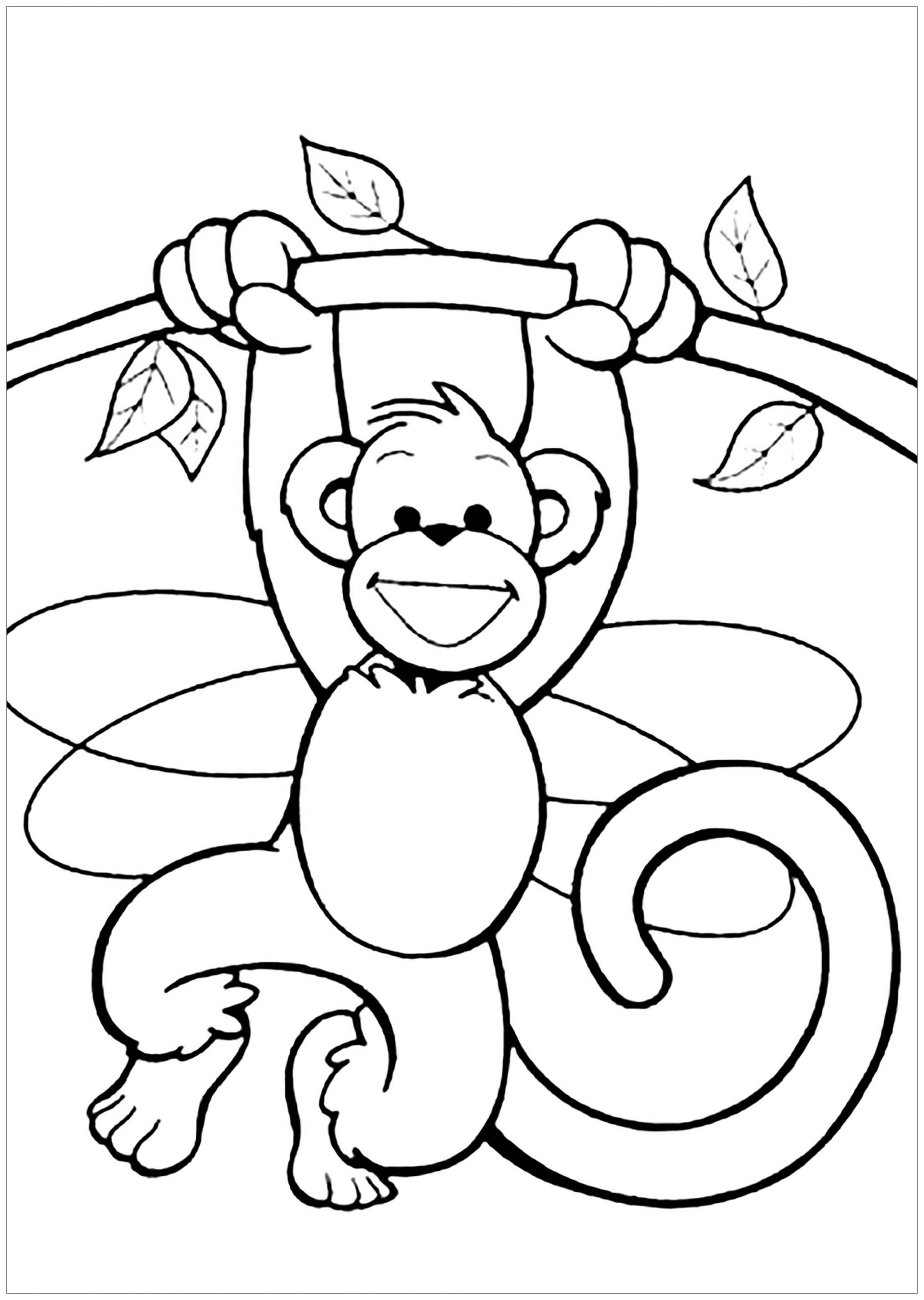 Kids Free Coloring Pages
 Monkeys to for free Monkeys Kids Coloring Pages