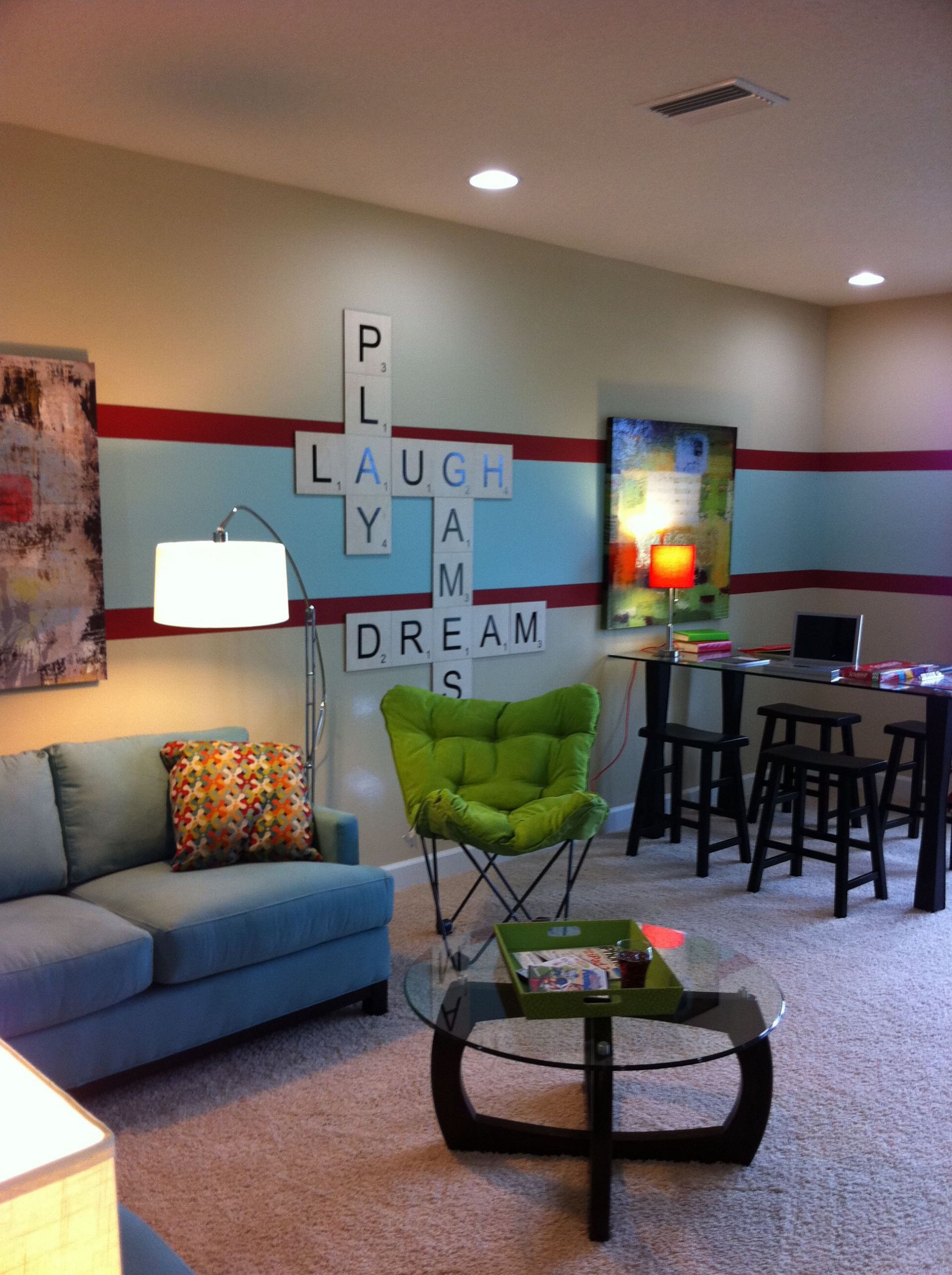 Kids Game Rooms Ideas
 game room kids play room Love the scrabble letters So