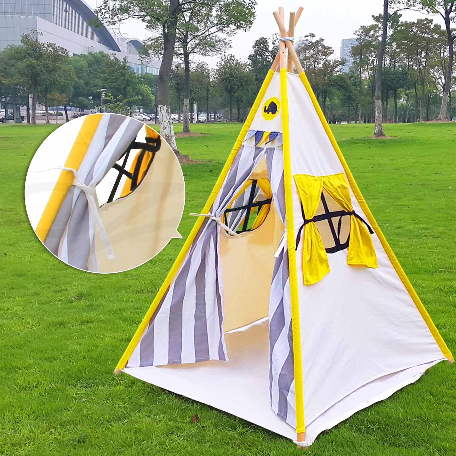 Kids Indoor Outdoor Tent
 Kids Teepee Tent Children Home Canvas Pretend Play