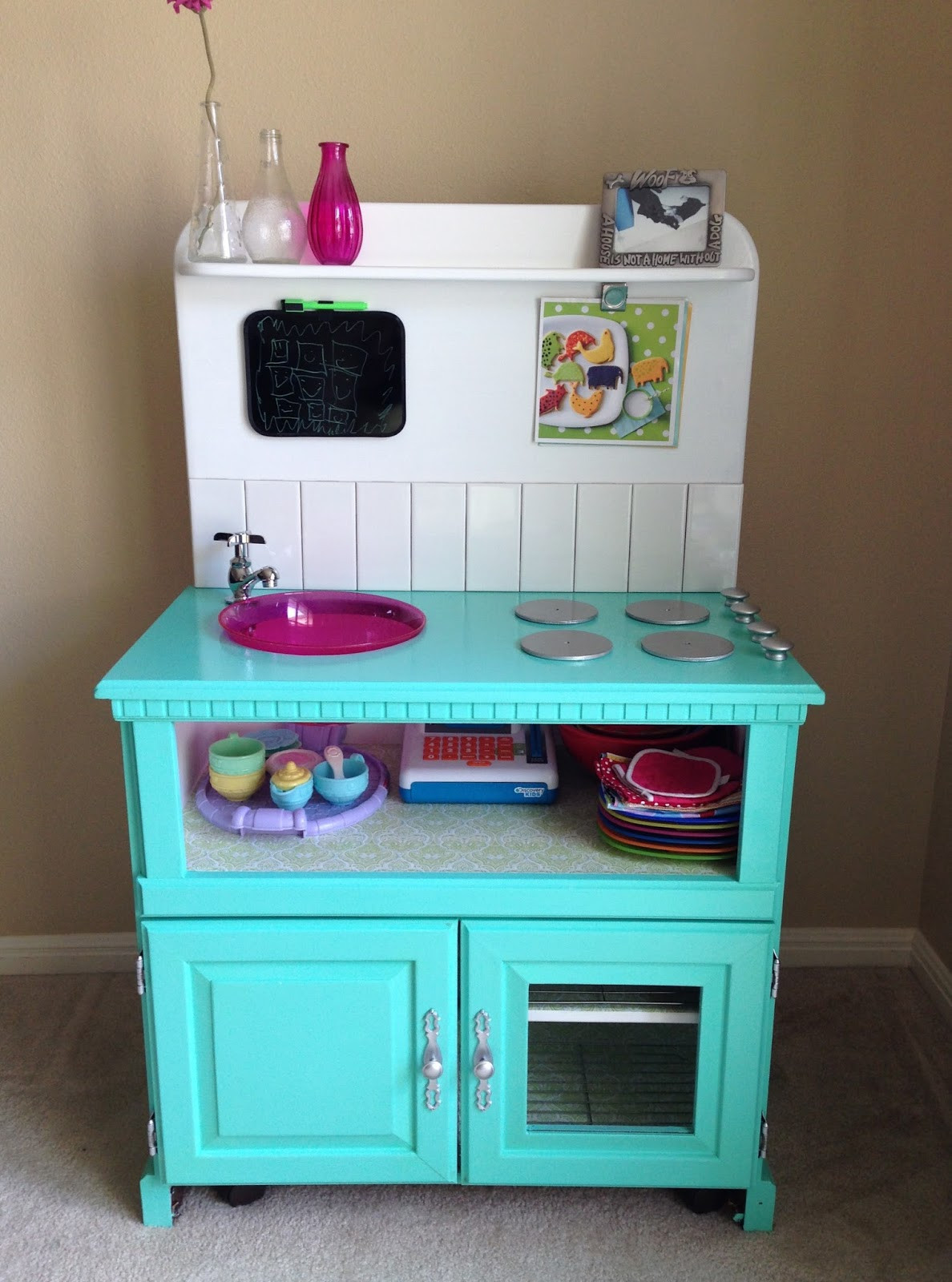 Kids Kitchen DIY
 Probably THAT Mom Finally The DIY play kitchen is done
